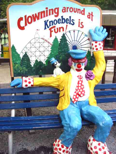 Clown on a bench